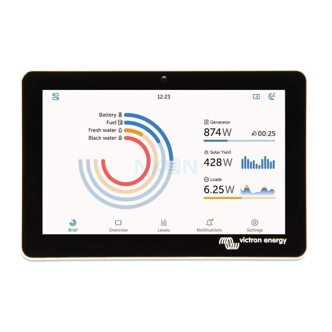Victron GX Touch display met scherm van Victron systeem